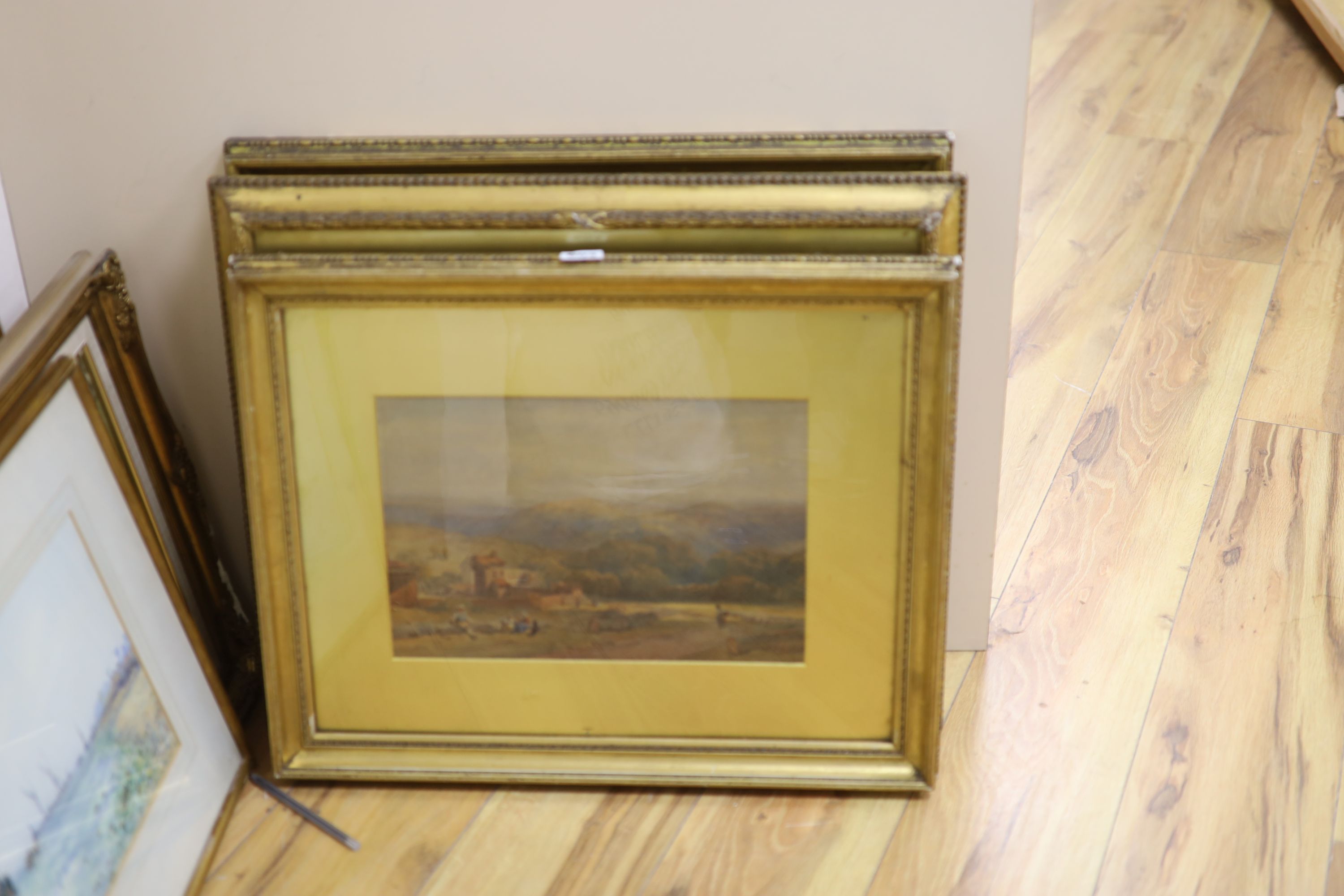 William Leighton Leitch (1804-1883), three watercolours, Assorted landscapes, initialled, largest 28 x 35cm, frames differ